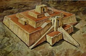 CittÃ . Ricostruzione della ziqqurat di Ur, capitale dell'impero neo-sumero sotto Ur-Nammu, situata in una posizione strategica sull'Eufrate.De Agostini Picture Library